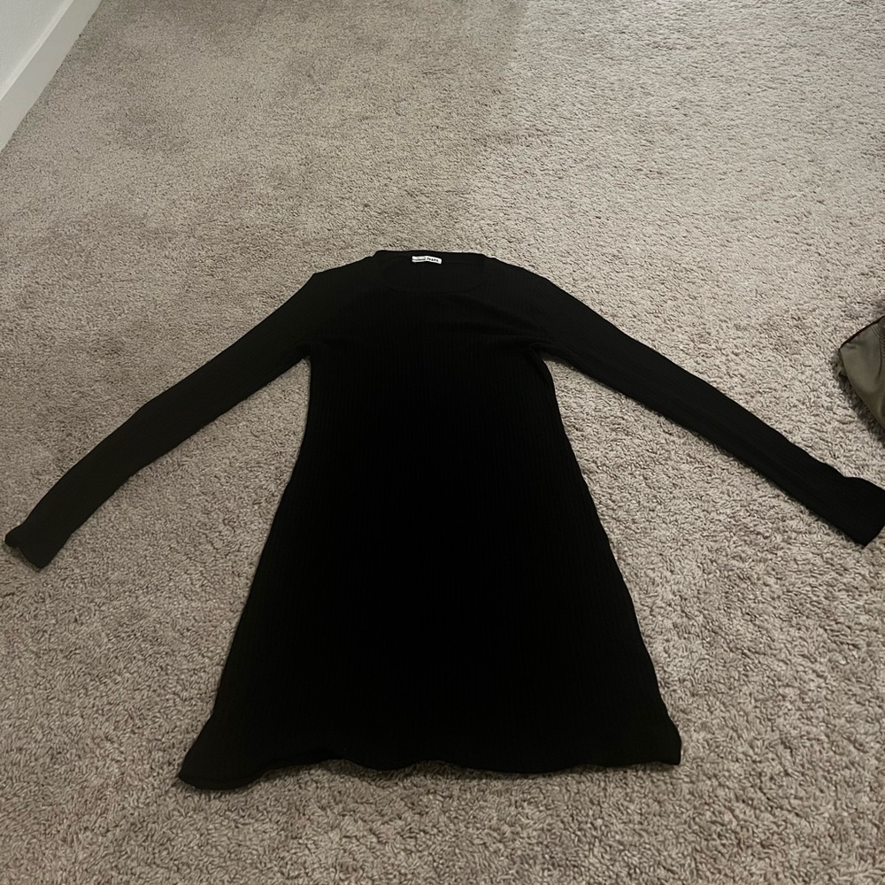 Reformation black long sleeve dress
